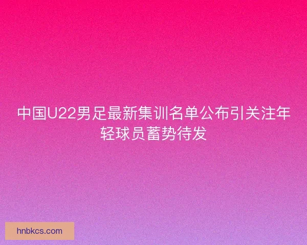 中国U22男足最新集训名单公布引关注年轻球员蓄势待发 中国U22男足最新集训名单公布引关注年轻球员蓄势待发